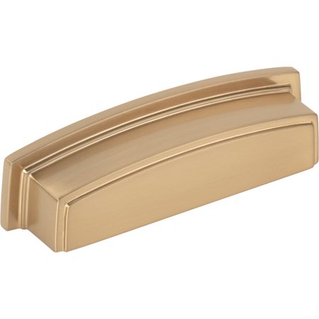 JEFFREY ALEXANDER 96 mm Center Satin Bronze Square-to-Center Square Renzo Cabinet Cup Pull 141-96SBZ